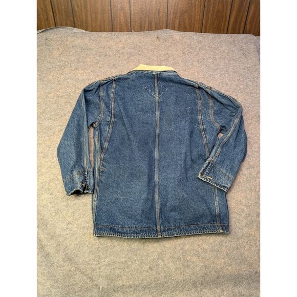 Vintage Denim Chore Barn Coat Womens M 90s Canyon River Blue Cotton Jean Jacket - Picture 7 of 7